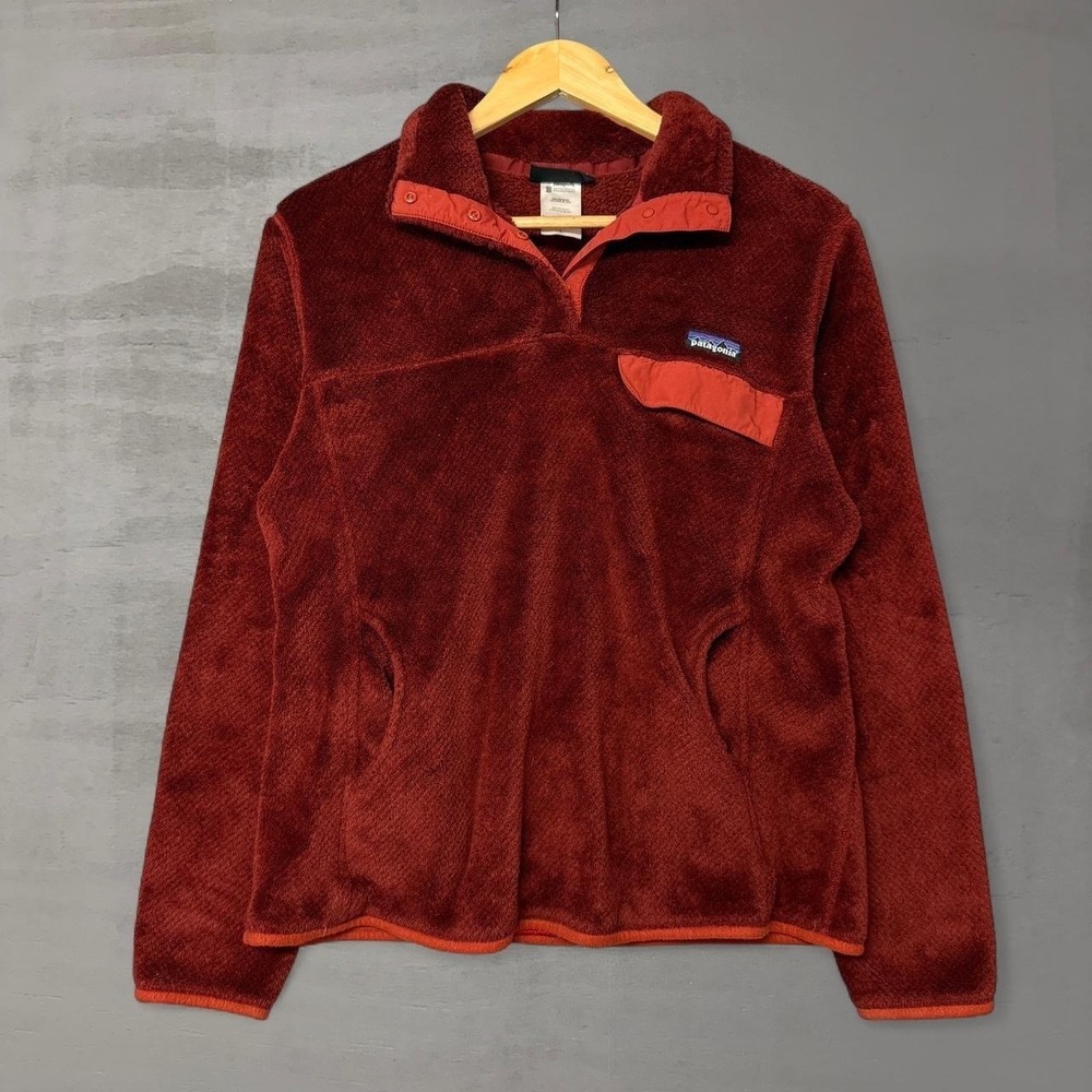 Patagonia‎ Re-Tool Snap-T Pullover Fleece Dark Red Polartec Women's Large